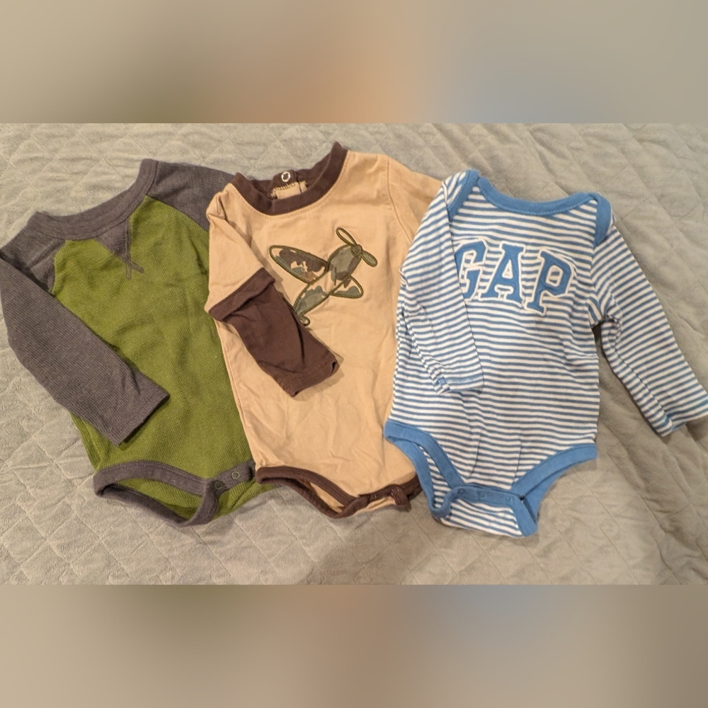 GAP 3-6M Blue Striped Kids One Piece